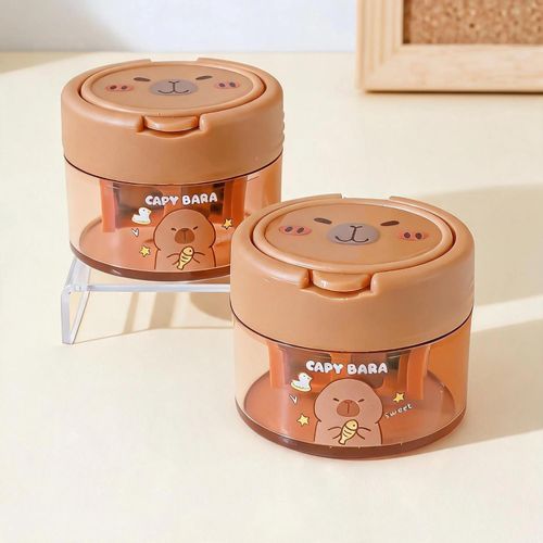 2 Pack Cartoon Manual Pencil Parers, Double Hole for Thick and Thin Pencils