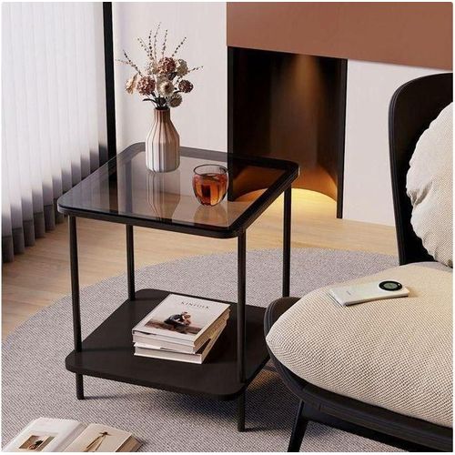 40by40 Luxury Glass Top Side Stool