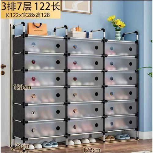 Home & Beyond 3-Column 7-Layer Multipurpose Storage Organizer (122cm) Shoe Rack
