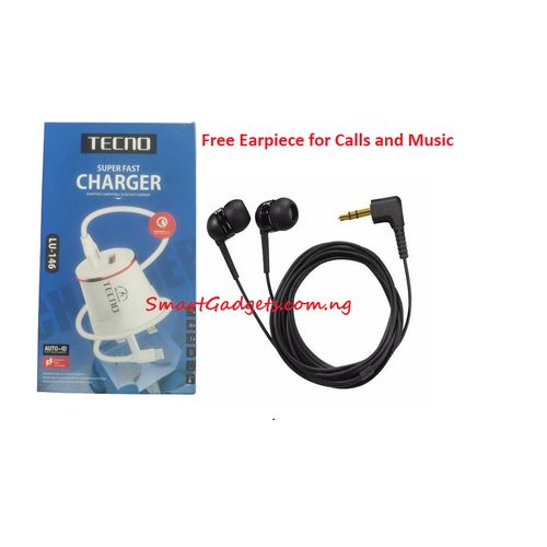 Dual USB Super Fast Charger+Free Earpiece For Calls & Music