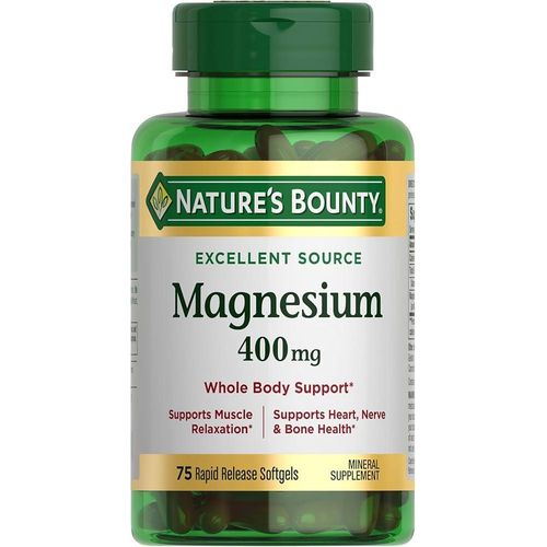 Magnesium 400 mg Softgel, Whole Body Support, Magnesium Supplements for Men and Women, Heart, Nerve & Bone Health, 75 Softgels (Pack of 1)