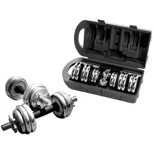 30kg Chrome Dumbell Set With Case And Gym Gloves