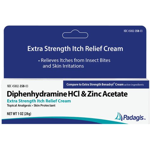 Padagis Diphenhydramine HCl & Zinc Acetate Cream – Extra Strength Itch Relief