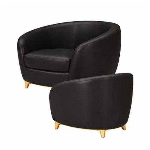 Stylish Topnotch Sophisticated Rounded Single Seater Sofa Armchair Black Bucket Tub Chair Love Seat