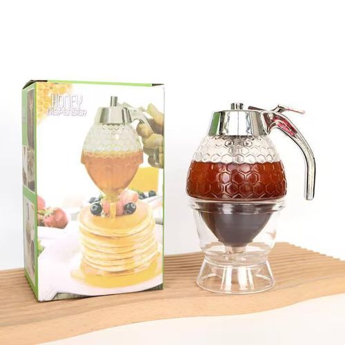 Honey Dispenser with Stand – No Drip Syrup & Honey Server