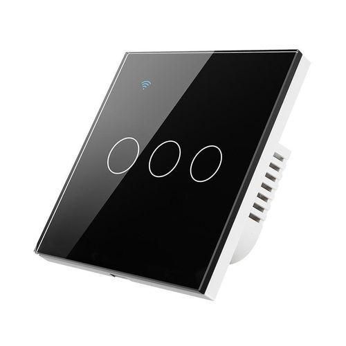 Wifi Smart Light Switch 3 Gang Touch Light Switch No Neutral Wire Wall Light Switches for Alex Google Voice Control