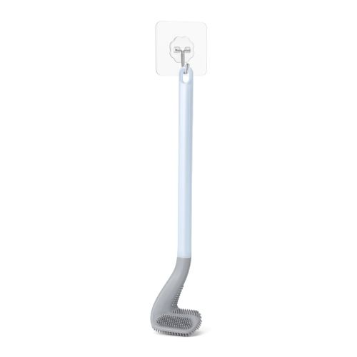 Golf Club Shaped Silicone Toilet Brush (Iceberg Blue) - Deep Cleaning for All Toilets and Squat Potties