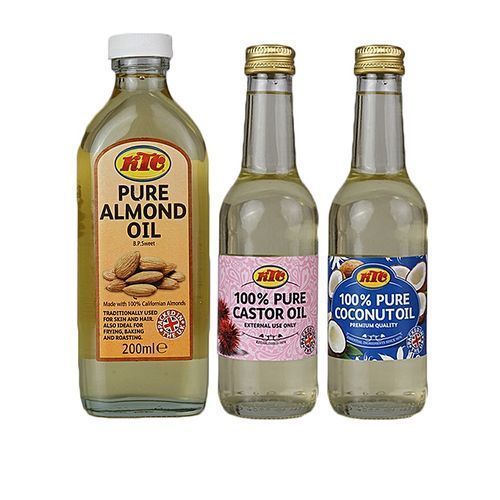 Almond Oil, Castor Oil And Coconut Oil Combo
