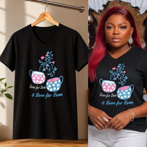 Black V neck Tee for ladies. (Size 14)