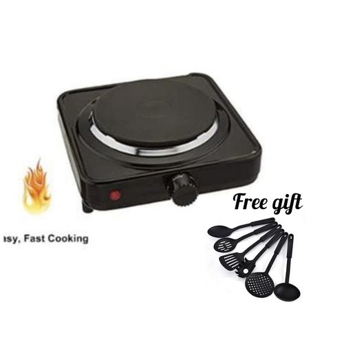Single Burner Electric Hot Plate And 6 Piece Non Stick Spoon
