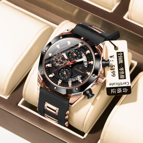 Top-Notch Trending Executive Sophisticated Chronograph Black Wristwatch
