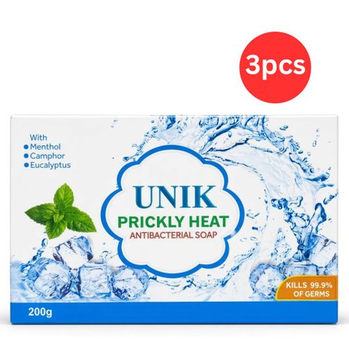 Prickly Heat Antibacterial Soap With Menthol, Camphor & Eucalyptus for Heat Rash, Itching & Freshness - 200g