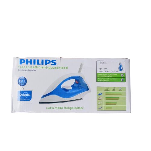 HD 1174 Dry Iron 1000W High Performance with Speed-Shaped Soleplate