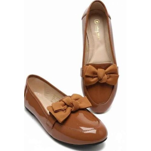 unique ladies flat shoe - Brown
