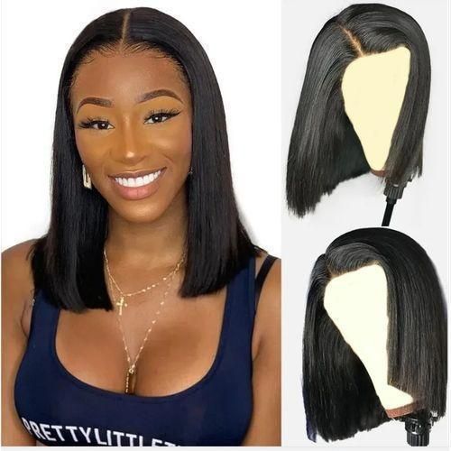 Female Black Short Straight Hair Bob Head Wig