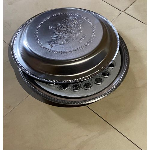 Stainless communion tray and cover with 40(plastic cups)