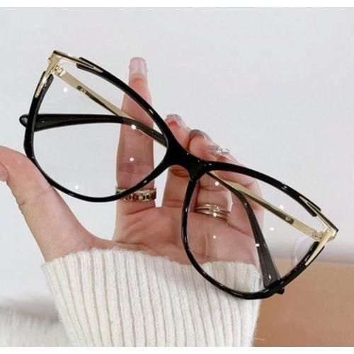 Trendy Women's Black/Gold Anti-Blue Light Cat Eye Computer Glasses