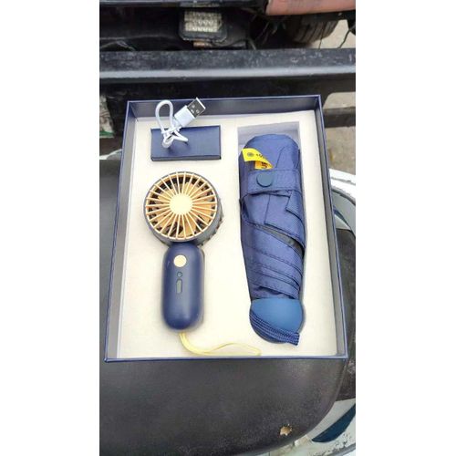 Umbrella and and handy fan in a gift box
