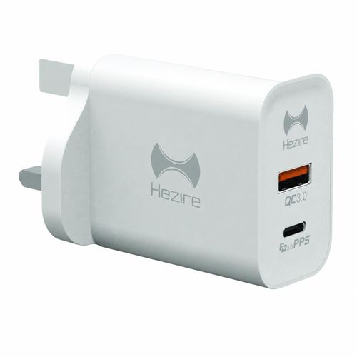 Hezire H-ADAPT PD30W 30W Fast Charger USB-C Type-C & USB Wall Charger Adapter – White (HEZ-TC-PD30W)
