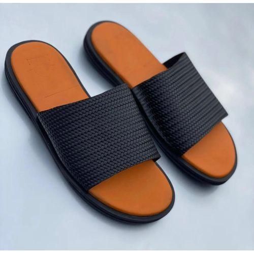 Men's Fashio Basket Leather Slippers