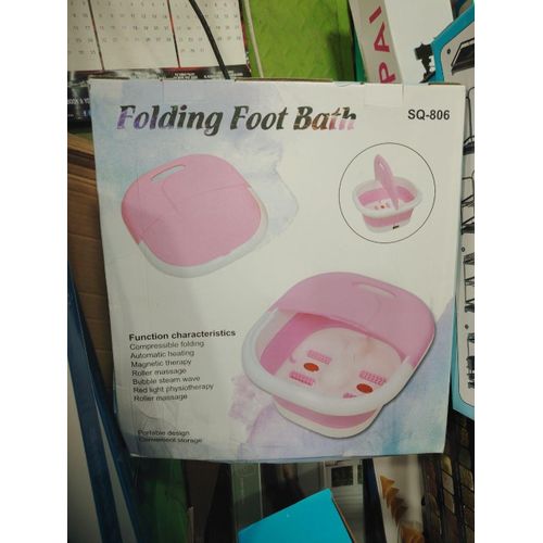Multifunctional Folding Foot Bath Spa Massager (SQ-806) - Electric Heated Pedicure Bowl with Infrared Light, Magnetic Therapy & Bubble Steam Wave