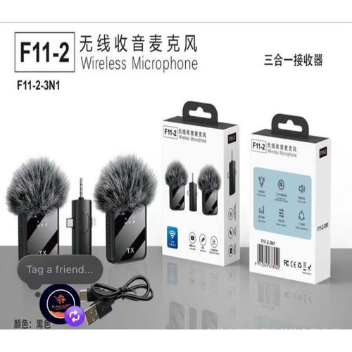 Handsfree Wireless 3 IN 1 Lavalier Condenser Microphone For Video Recording & Content Creators - iPhone, Type-c,