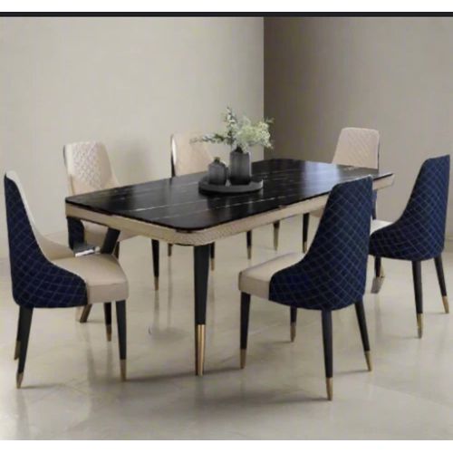 Classic luxury 6 seater marble top dining table -5yrs warranty