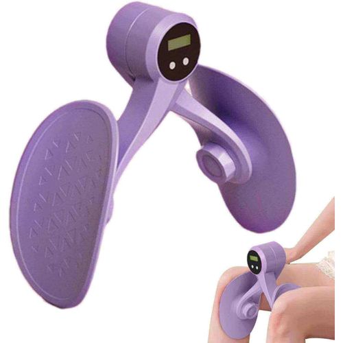Pelvic Floor Muscle Trainer & Inner Thigh Exerciser - Purple Kegel Exercise Equipment With Digital Counter For Women Postpartum Recovery Hip Shaper Gym