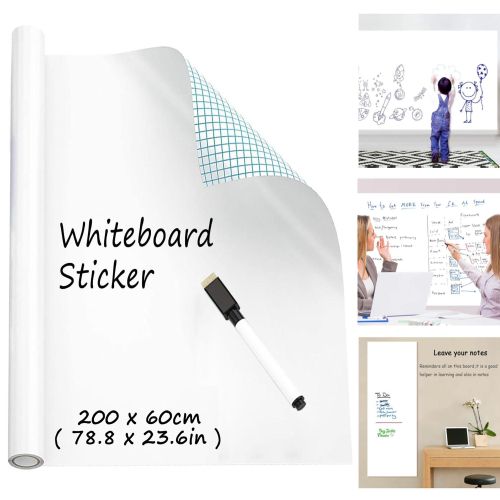 Self Adhesive Whiteboard Sticker, 24 x 79 Dry Erase Board Wallpaper Peel and Stick