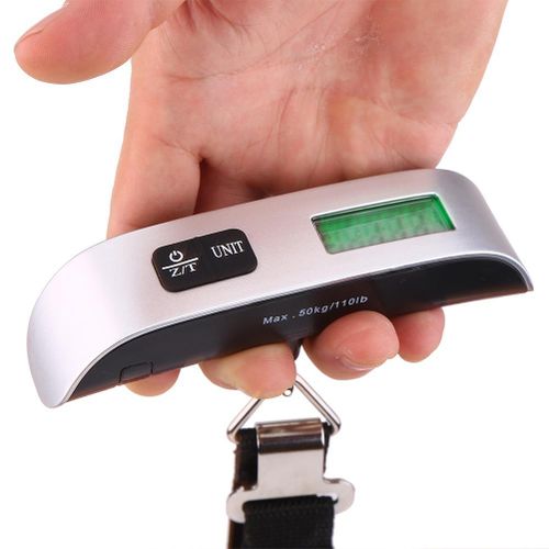 Portable Digital Travel Luggage Weighing Scale,Handheld Hanging Weight Scale with Backlit LCD Display,50kg