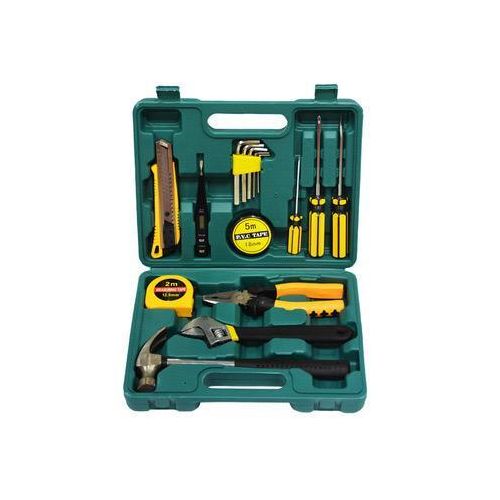 16Piece Multifunctional Hand Tool Kit with Toolbox – Hammer, Screwdrivers, Pliers, Allen Keys, Cutter and Tape Measure