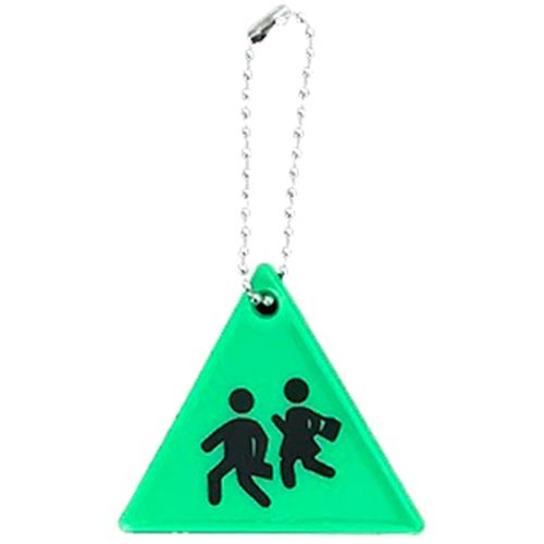 Night Riding Key Chain Ornament Super Bright Gear Triangle Reflective Tags Suitable For Schoolbag Crossbody BagGreen NO5419