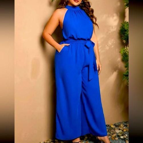 Elegant Blue Maxi Abaya Jumpsult