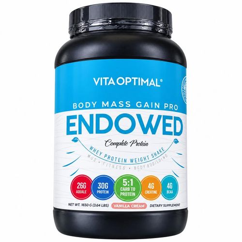 Endowed Body Mass Gainer Complete Protein Powder, Vanilla Cream, 1,650g (NAFDAC A7-101655)