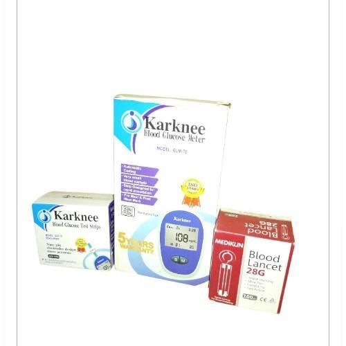 Karknee Blood Glucose Meter With Extra 50 Pcs Test Strips and 100 Pcs Blood Lancets 28G
