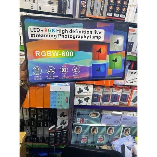 RGBW-600 LED + RGB Live Streaming Photography Light Kit with 55cm Balloon Softbox – Continuous Studio Light for Photography, Videography & Content Creation