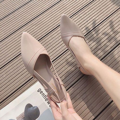 Apricot Korean Style Women Rubber Sandals,For Work and All Season