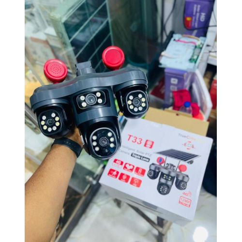 Share this product High Quality 3lense rotate V380 TRIPLE LENS PTZ SOLAR CAMERA T33