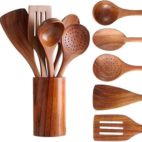Shanping Heat-Resistant Wooden Cooking Utensils Set for Non-Stick Cookware