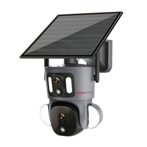 Solar Powered 4G Auto-track Dual Face Cctv Camera big lenes