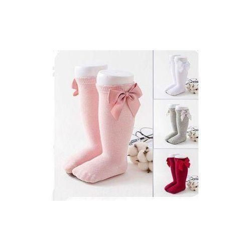 4 PAIR GIRL BOWKNOT NET SOCKS KNEE LENGTH FOR NEW BORN AND TODDLERS 0-3 YEARS