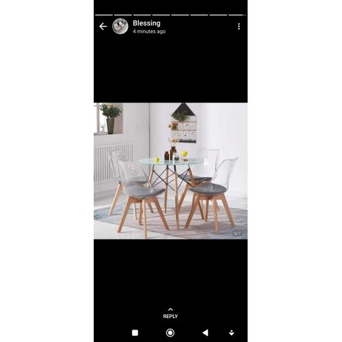Round Glass Dining Table With 4 Chair