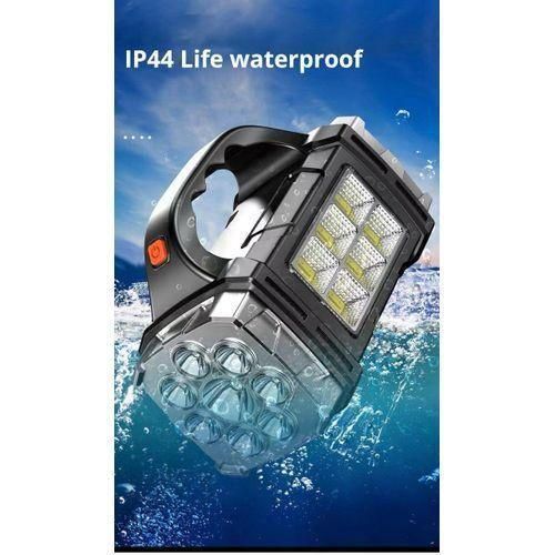 Camping Solar Light Flashlight Portable Powerful USB Rechargeable Flashlights Solar Rechargeable Spotlight COB Work Light Power Bank Camping Lamps Searchlight