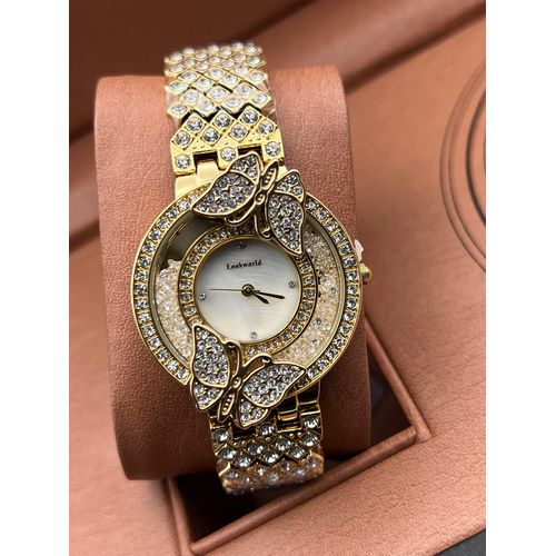 Exclusive Sophisticated Gold Iced Chain WristWatch
