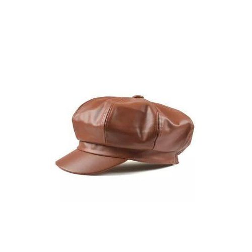 Leather Plain Cap For Men And Women-Brown