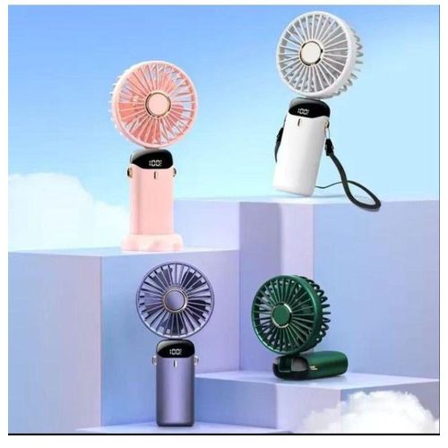 Digital mini, foldable USB charging hand fan