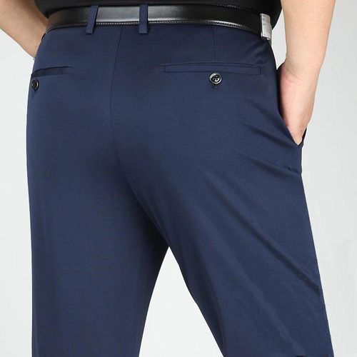 Men's Plain Trousers - Navy Blue