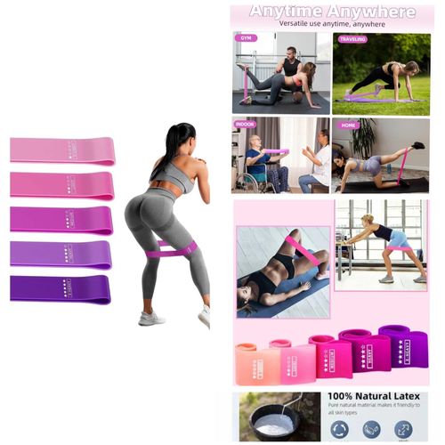 5 IN 1 ELASTIC TRAINING BAND LEGS BOOTY EXERCISE BAND FITNESS RESISTANCE BAND