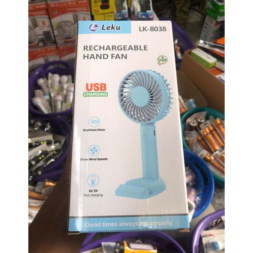 Portable Handheld Mini Rechargeable Fan With Strong Wind Power-White