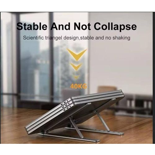 Adjustable Aluminum Alloy Laptop Stand Foldable Portable Notebook Computer Bracket with Non-Slip Lifting